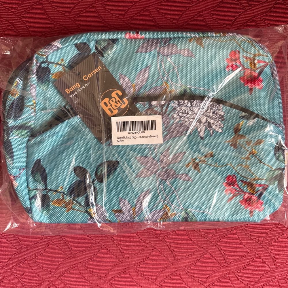 Bang Carsen Turquoise Floral Cosmetic Bag - Picture 5 of 6